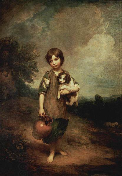 Thomas Gainsborough Dorfmadchen mit Hund und Henkelkrug oil painting picture